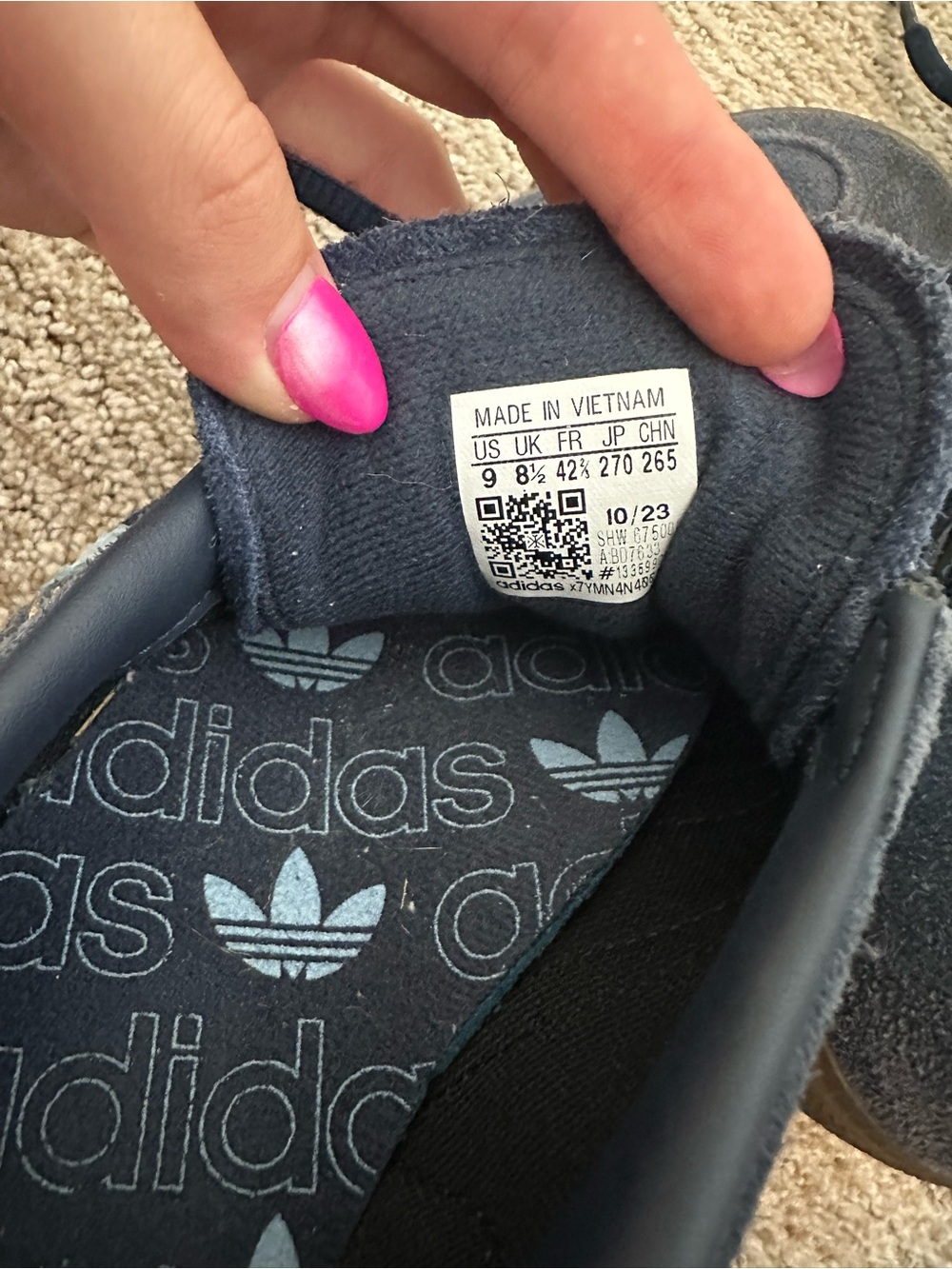 Adidas Spezial Suede Sneakers – Navy with Light Blue Stripes - Picture 5 of 5